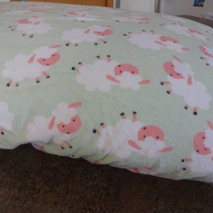 SHEEP on MINT Handmade Crib/Toddler Flannel Sheet
